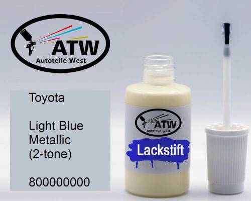 Toyota, Light Blue Metallic (2-tone), 800000000: 20ml Lackstift, von ATW Autoteile West.